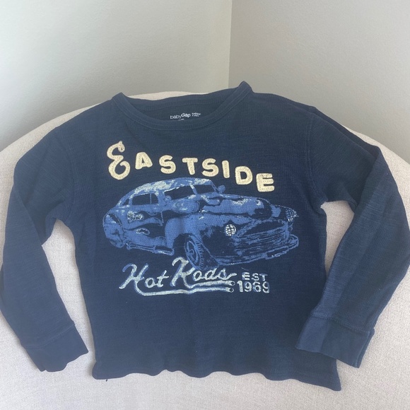 GAP Navy Hot Rod Long Sleeve Top Boys Sz. 4 - Picture 1 of 2